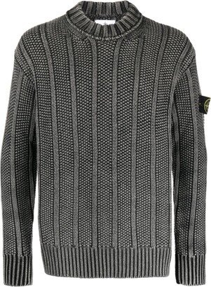 Compass-logo frosted knitted jumper