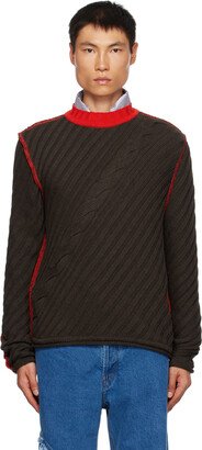 Edward Cuming Brown & Red Contrast Sweater
