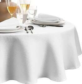 Laurel Solid Texture Water and Stain Resistant Tablecloth, 60 x 84 Oval-AA