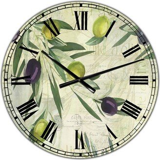 Designart Olives De Nice Oversized Cottage Wall Clock - 36