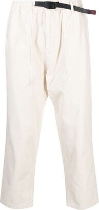 Buckle-Fastening Cotton Cropped Trousers