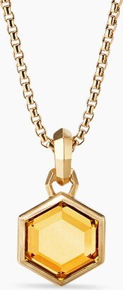 Hexagon Cut Amulet in 18K Yellow Gold with Citrine Women's