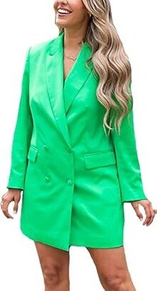 Women's Brighter Green Double Breast Blazer by @kerrently