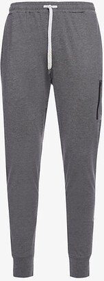 Mens Charcoal Heather Sunday Brand-print Stretch Recycled-polyester Jogging Bottoms Xxl