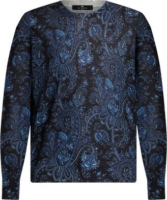 Paisley-Pattern Crew-Neck Jumper