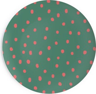 Salad Plates: It's Snowing Salad Plate, Green