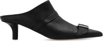 Pointed-Toe Buckle-Detailed Mules