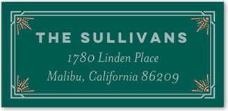 Address Labels: Art Deco Photo Frame Address Label, Green, Address Label, Matte