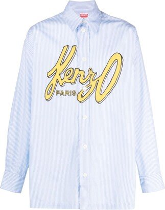 Logo-Print Striped Cotton Shirt