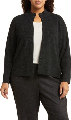 High Collar Merino Wool Cardigan