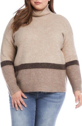 Colorblock Turtleneck Sweater-AA