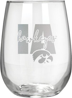 NCAA Iowa Hawkeyes The Vino Stemless 17oz Wine Glass - Clear