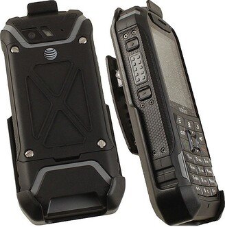 Nakedcellphone Holster Case for Sonim XP5 Phone (XP5700) - Ratchet Belt Clip Holster with Stand - Black