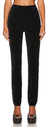 Velvet Skinny Trousers in Black