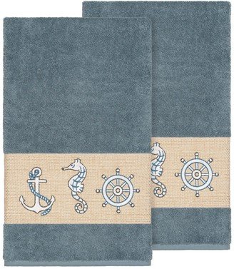 Easton Embellished Bath Towel - Set of 2 - Teal