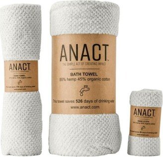 Anact Hemp and Organic Cotton Fast Drying Towel Set - White