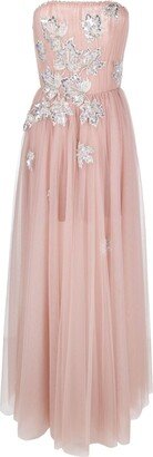 Dina Melwani Sequin-Embellished Tulle Long Dress