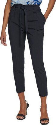 Petite Belted Slim Leg Pants