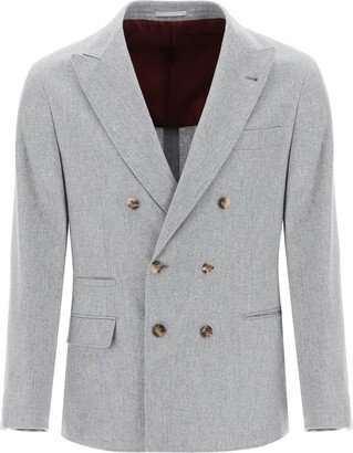 Herringbone Double-Breasted Blazer