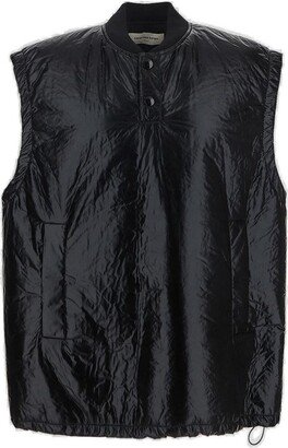 Buttoned Drawstring Gilet