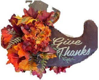 Cornucopia Wreath Attachment, Thanksgiving Cornucopia Decor