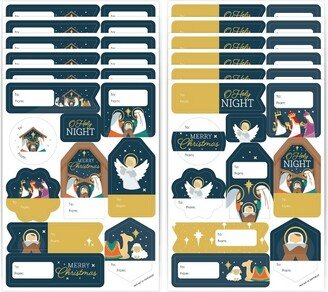 Big Dot of Happiness Holy Nativity - Assorted Manger Scene Religious Christmas Gift Tag Labels - To and From Stickers - 12 Sheets - 120 Stickers