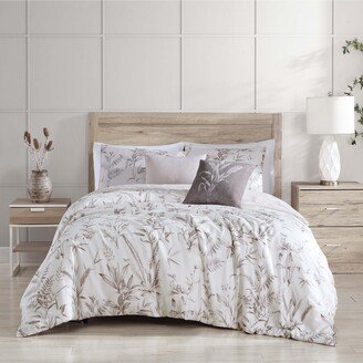 Bebejan Natural Leaves Bedding 100% Cotton 5-Piece Queen Size Reversible Comforter Set