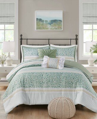 Caralie Seersucker 5-Pc. Comforter Set, Full/Queen