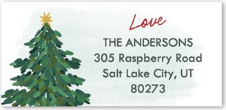 Address Labels: Gatefold Watercolor Tree Address Label, White, Address Label, Matte