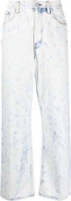 Faded-effect Wide-leg Jeans