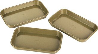 Curtis Stone Dura-Bake Set of 3 Micro Sheet Pans Refurbished Gold