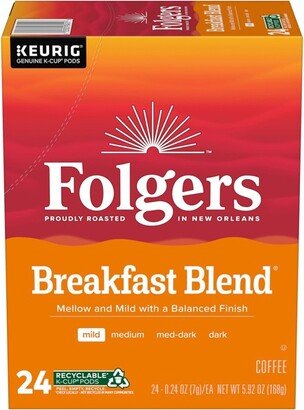 Folgers Breakfast Blend Coffee Medium Roast Keurig K-Cup - 22ct