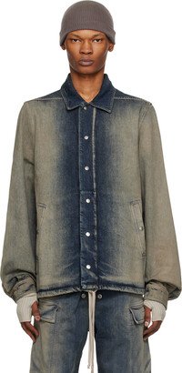 Gray & Off-White Press-Stud Denim Jacket