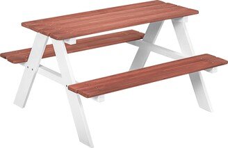 Kids Picnic Table Set, Wooden Table & Bench Set, Kids Patio Furniture Outdoor Toys