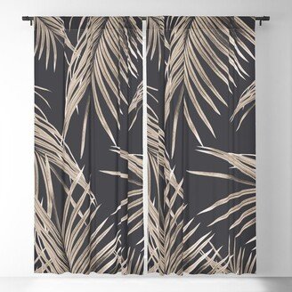 Sepia Palm Leaves Dream #1 #tropical #decor #art #society6 Blackout Curtains