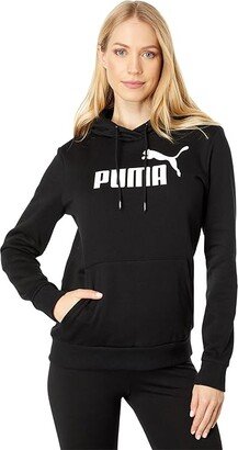 Essentials Logo Fleece Hoodie (Cotton Black) Women's Clothing