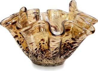 James Bowl Candle - Large Murano Glass Bowl in Tortoiseshell filled with fragrant candle