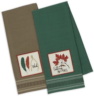 Falling in Fall Embroidered Dishtowel