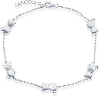 Sterling Silver Cats by the Yard Link Anklet