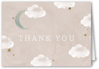 Thank You Cards: Tranquil Moon Thank You Card, Beige, 3X5, Matte, Folded Smooth Cardstock