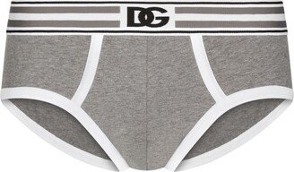 Logo-Print Striped Briefs