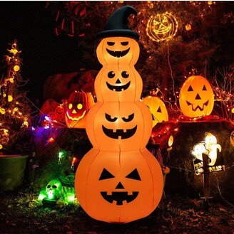 8FT Halloween Inflatable Stacked Pumpkins Blow-up Holiday Decoration w/ LED Lights