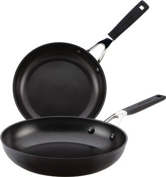 2pk Hard Anodized Nonstick Skillets Black