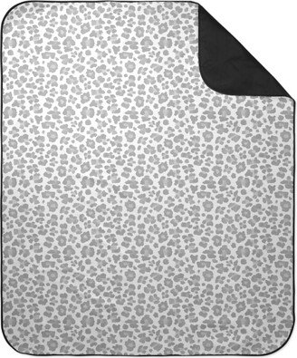 Picnic Blankets: Light Grey Leopard Print Picnic Blanket, Gray