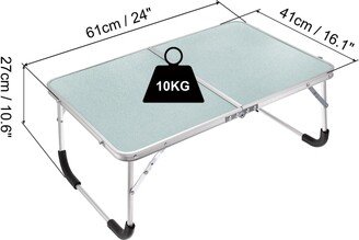 Unique Bargains Foldable Laptop Table, Portable Picnic Bed Tables Reading Desks Silver