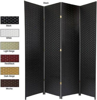 Handmade Woven Fiber 4-panel 7-foot Room Divider