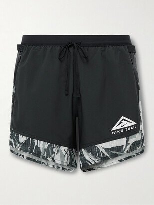 Nike Running Flex Stride Straight-Leg Panelled Printed Dri-FIT Ripstop Shorts