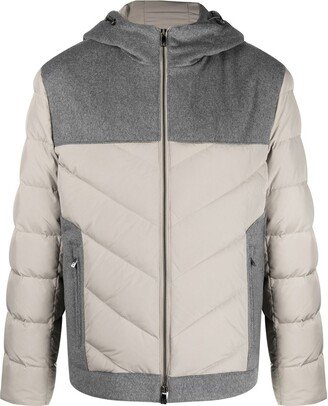 Panelled Padded Down Jacket