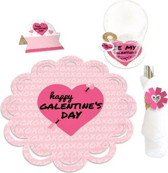 Big Dot Of Happiness Be My Galentine Valentine's Day Paper Charger Table Decor Chargerific Kit for 8