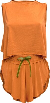 Loreen Label Crop Top & Butterfly Shorts - Sweet Mango